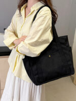 Medium Tote Canvas Bag Shoulder Bag Black
