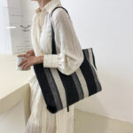 Stripes The Tote Bag Women Sachels black