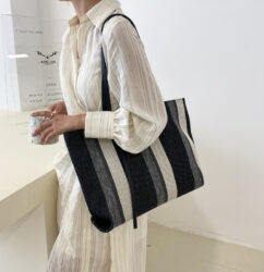 Stripes The Tote Bag Women Sachels black