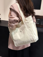 Medium Tote Canvas Bag Shoulder Bag white
