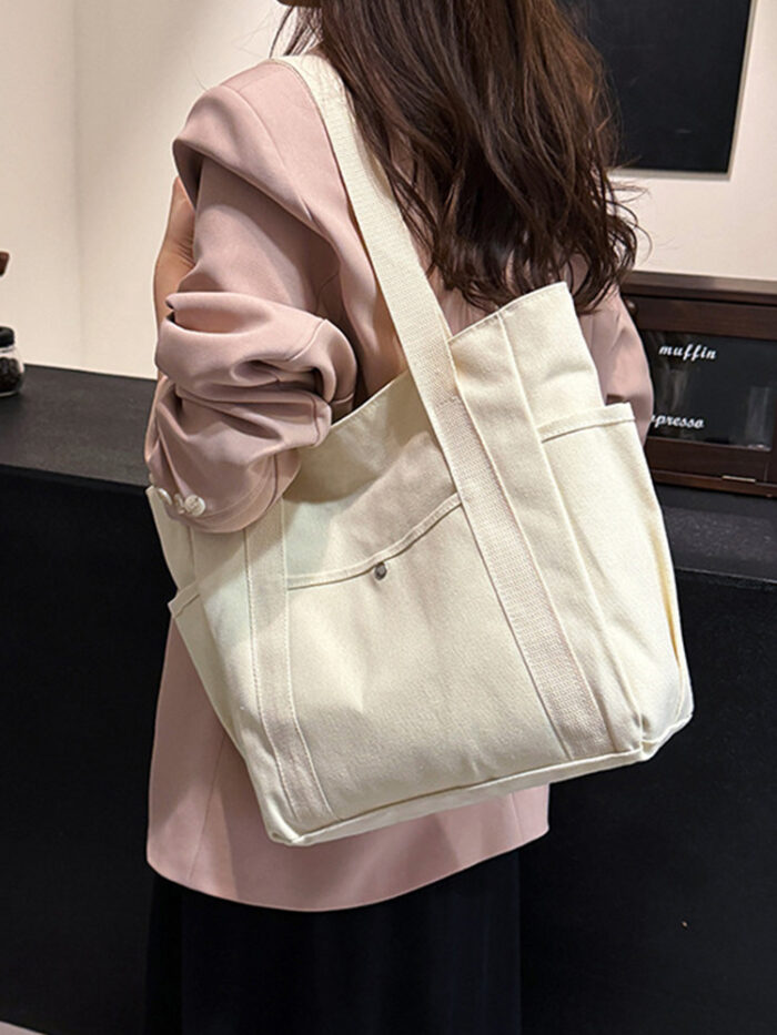 Medium Tote Canvas Bag Shoulder Bag white