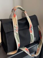 Tote Bag Black Canvas Handbag Women