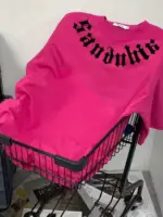 Pure cotton retro trendy brand letter short-sleeved T-shirt for men and women spring and summer loose lazy