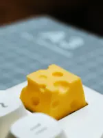 KeyPlayer Cute Single Cheese Personal Keycap Frosted Customized Cross-Shake Yellow Mechanical Keyboard